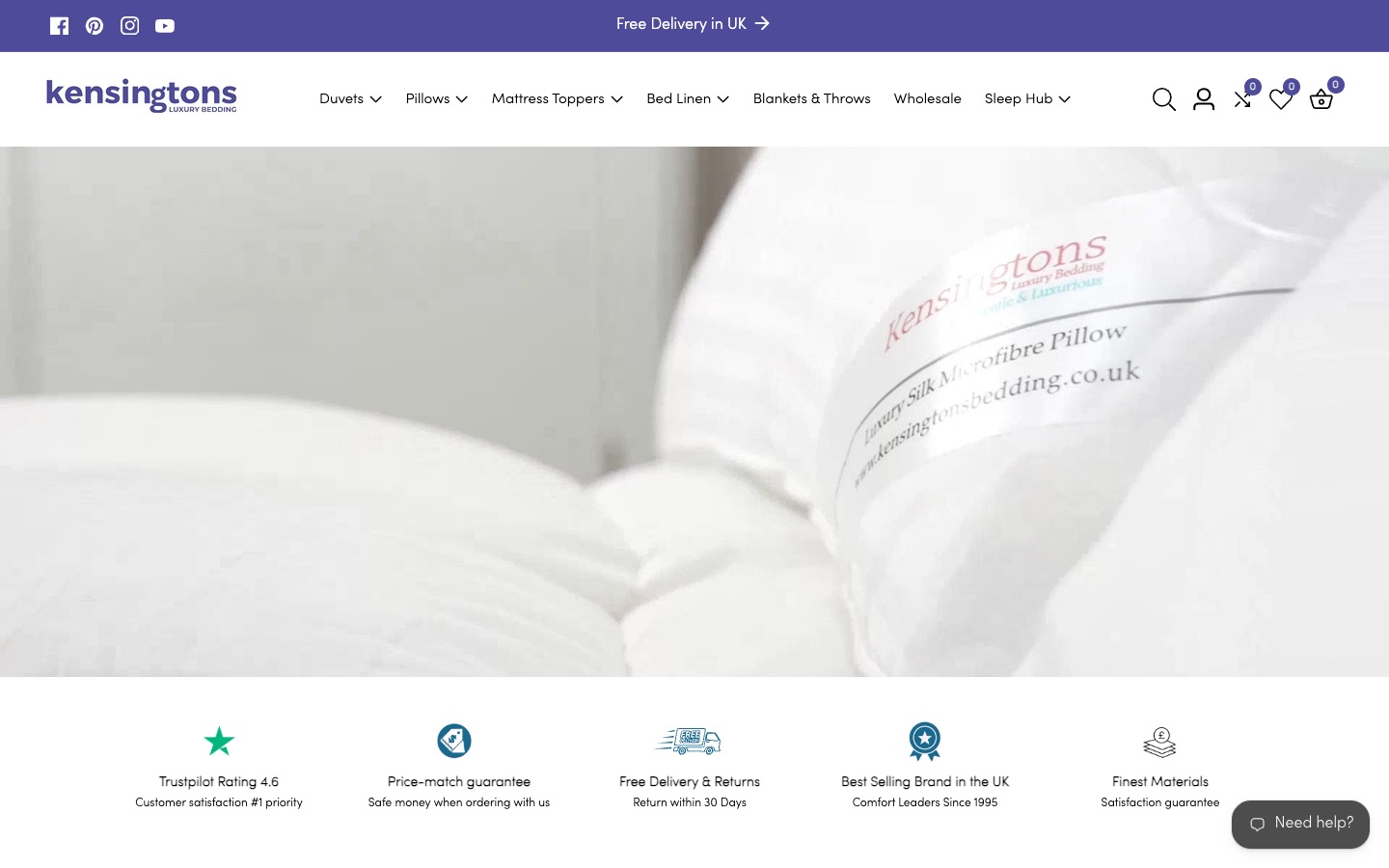 Kensingtons Bedding website